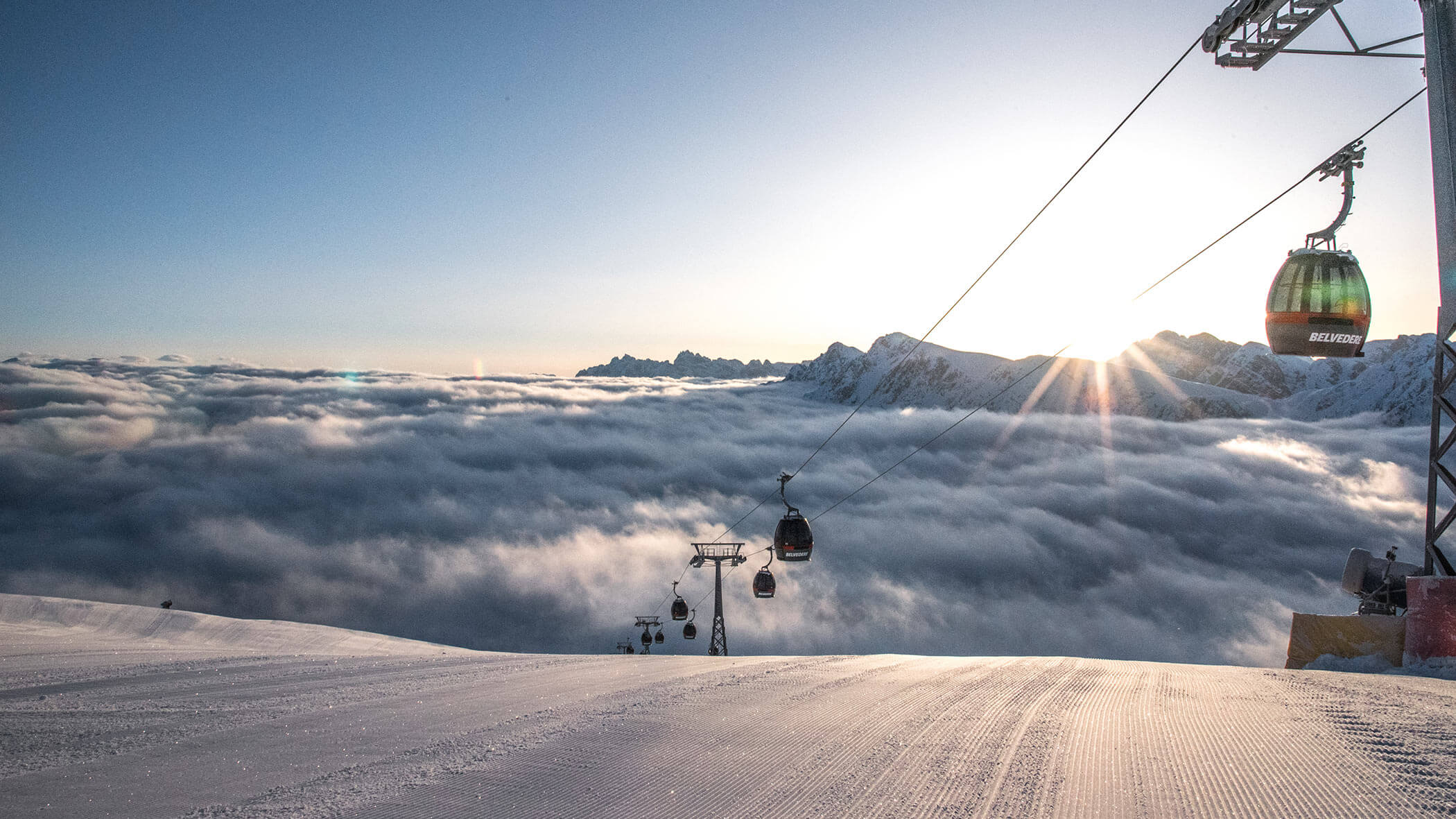 Sonnenuntergang am Kronplatz - 5 Sterne Hotel Mirabell Dolomites in Olang